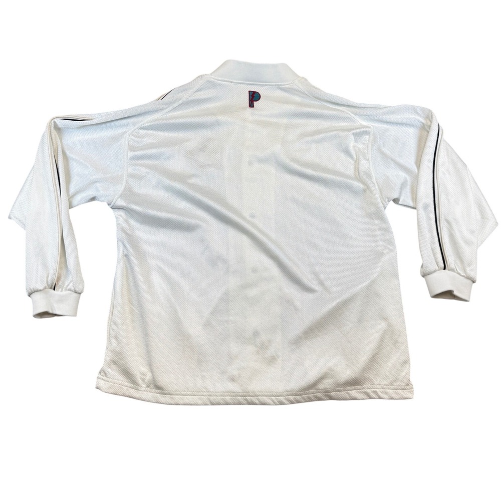 Vintage Pro Layer Detroit Pistons NBA Warm Up Jacket Mens Medium White 90s Mesh - Picture 2 of 8